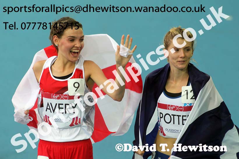 Kate Avery (England) and Beth Potter after the womens 10000 metres at the Commonwealth Games, Glasgow. Photo: David T. Hewitson/Sports for All Pics